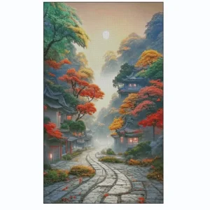 ZZ1468 Maple Forest 14CT 16CT 18CT Printed On Canvas Cross Stitch DIY Set Needlework Embroidery 174 Colors