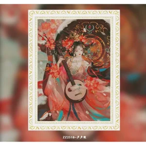 Ancient style beauty 14CT 16CT Printed Canvas Cross Stitch DIY Set Chinese Pattern Kit Home Needlework Embroidery