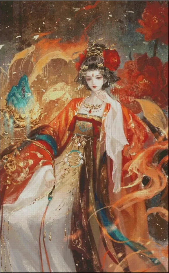 Peony beauty 14CT 16CT Printed Canvas Cross Stitch DIY Set Chinese Pattern Kit Home Needlework Embroidery 190 Colors