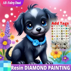 Resin AB Fairy Dust DIY Diamond Embroidery Dog Animal New Arrival Mosaic Cartoon Acrylic Craft Supplies Painting Child Hobby
