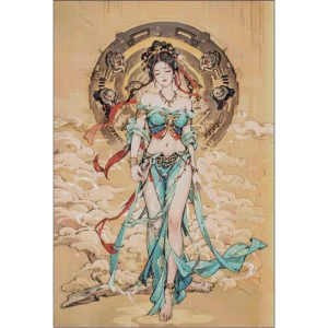 ZZ6700- Dunhuang Fairy 14CT 16CT 18CT Printed On Canvas Cross Stitch DIY Set Needlework Embroidery 147 Colors