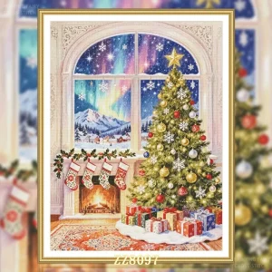 ZZ8097- Christmas 14CT 16CT 18CT Printed On Canvas Cross Stitch DIY Set Needlework Embroidery 136 Colors
